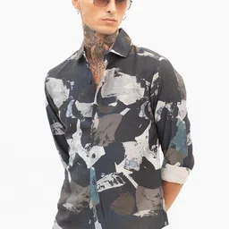 Snitch Men Smart Slim Fit Opaque Printed Casual Shirt image 3