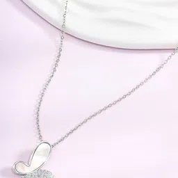 Peora Silver-Plated CZ-Studded Pendant With Chain-picture-32