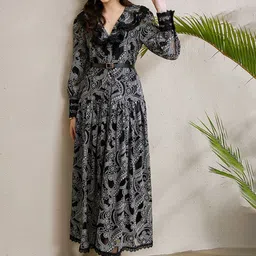 JC Collection Women Printed V-Neck Maxi Dress image 5