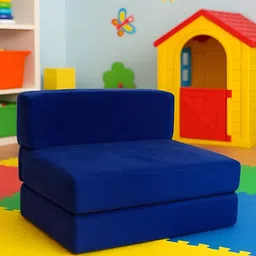 Pum Pum Navy Blue 2-in-1 Convertible Foldable Toddler Couch-image-59