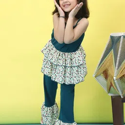 Baawri Girls Shoulder Straps Top With Trouser-image-95