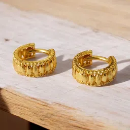 SHREE KRISHNA SHOPPING Women Gold Plated Hoop Earrings-image-64
