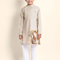DEVOILER Boys Ethnic Motifs Printed Thread Work Kurta-picture-0