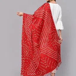 Trendmalls Bandhani Printed Cotton Chinon Silk Dupatta image 2