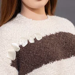 GFO Women Striped Round Neck Woollen Pullover image 2