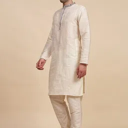 Moda Rapido Men Ethnic Motifs Embroidered Regular Thread Work Kurta with Pyjamas image 2