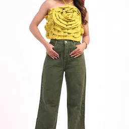 HIGH BUY Women Light Fade High-Rise Loose Wide Leg Jeans-image-79