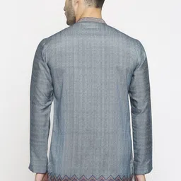 Arch element Self Design Mandarin Collar Straight Kurta image 4