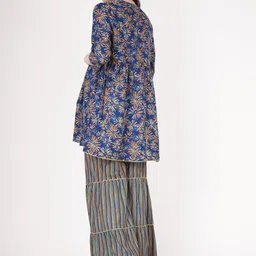 angloindu Ethnic Motifs Printed Regular Pure Cotton Maternity Kurta with Sharara image 5