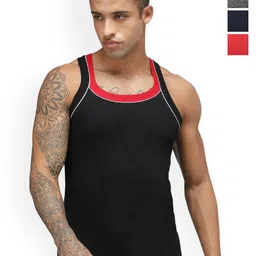 Sporto by Macho Pack Of 4 Cotton Solid Undershirt Innerwear Vests-picture-43