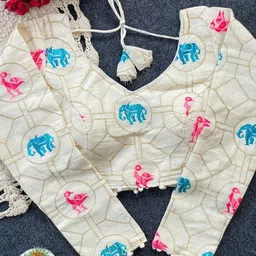 HERE&NOW Round Neck Saree Blouse image 3