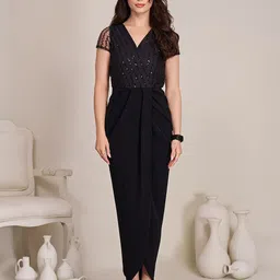 TORSHA Women Embellished Sequined Wrap Maxi Dress-image-58