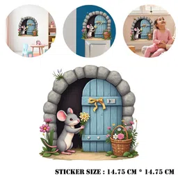 Spiaty Blue & Grey Printed Waterproof Self-Adhesive Wall Stickers-picture-37