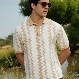 Campus Sutra Men Striped Polo Collar Cotton T-shirt-picture-49