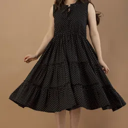 Women Skater Black Midi/Calf Length Dress-image-30