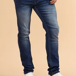 WROGN Men Comfort Slim Fit Mid-Rise Low Distress Light Fade Jeans-picture-29