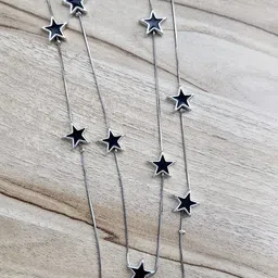Piu Jewels Silver-Plated Star Shaped 2-Layered Minimal Necklace-picture-33
