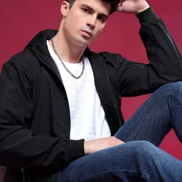 COMFITS Men Hooded Solid Lightweight Cape Jacket image 4