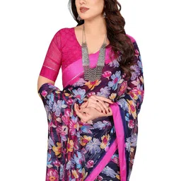 Moda Rapido Floral Printed Poly Georgette Saree image 5