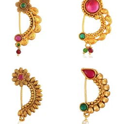 vivastri Gold Plated Alloy Nath Nose Pins-picture-24