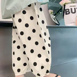 LULU & SKY Girls Polka Dot Printed Relaxed Fit Pleated Trousers image 3