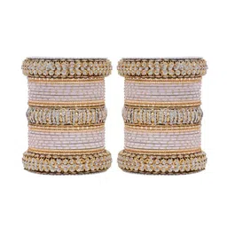 leshya Set Of 46 Stone-Studded Traditional Bridal Bangles-picture-23