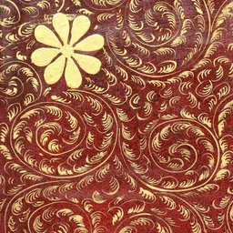 Exotic India Red & Brown Textured Wooden Panel Square Shaped Wall Hangings image 3