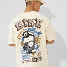 The Souled Store Men Minions Graphic Printed Round Neck Cotton Oversized T-shirt-picture-37