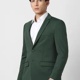 Van Heusen Self Designed Notched Lapel Collar Slim-Fit Single Breasted Blazer image 5