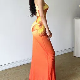 StyleCast x Revolte Print Crepe Bodycon Maxi Dress image 3