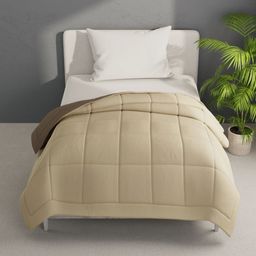 BIANCA Khaki & Beige Microfiber AC Room Single Bed Comforter-picture-13