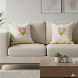 Gulaab Jaipur White & Pink Set of 2 Floral Square Cushion Covers-picture-23