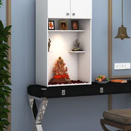 ANIKAA White Divyam Mandir Wall Mount Home Temple-image-19