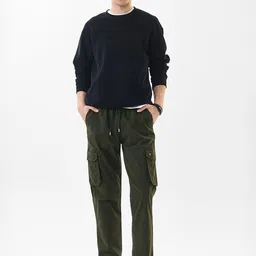 Snitch Men Cotton Mid-Rise Cargos Trousers-picture-36