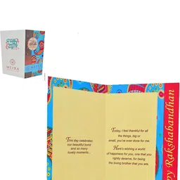 MEIRA JEWELLERY Designer Rakhi With Roli Chawal & Greeting Card image 2