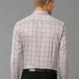 The Collection Men Classic Slim Fit Grid Tattersall Checked Satin Formal Shirt image 5