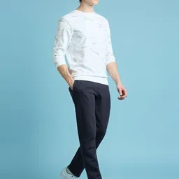 Pepe Jeans Men Abstract Printed Round Neck Cotton Pullover Sweatshirt image 1