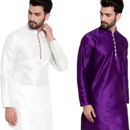 JEXI Men Regular Pure Silk Kurta with Pyjamas image 3