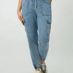 Kraus Jeans Women High-Rise Cargos Trousers-image-99