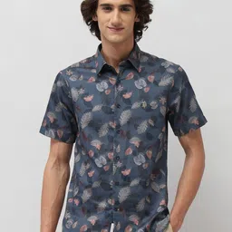 U.S. Polo Assn. Men Tailored Fit Floral Printed Spread Collar Pure Cotton Casual Shirt-picture-33