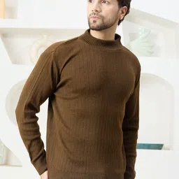 Kveto style redefined Men Ribbed High Neck Full Sleeve Sweater image 3