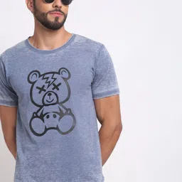 Selfusion Men Graphic Printed Regular Fit Cotton T-shirt image 3