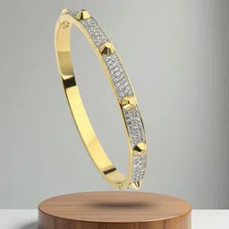 RKB Sales Women Cubic Zirconia Antique Gold-Plated Cuff Bracelet-picture-39