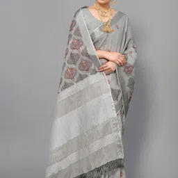 DIVASTRI Ethnic Motifs Embroidered Handloom Saree image 2