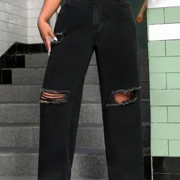 Zizvo Women Mid Rise Cotton Ripped Jeans-picture-14