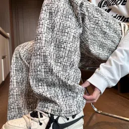 StyleCast x Revolte Men Mid-Rise Easy Wash Loose Fit Textured Trousers image 2