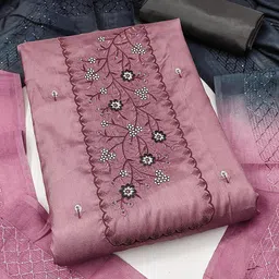 KALINI Embroidered Unstitched Dress Material image 1