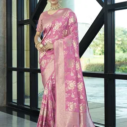 KAYOMMI Woven Design Zari Pure Georgette Banarasi Saree-picture-16