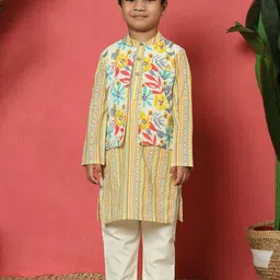 Readiprint Fashions Boys Ethnic Motifs Printed Regular Pure Cotton Kurta with Pyjamas image 1