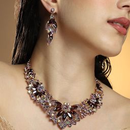 SOHI Gold Plated Artificial Stones Studded Jewellery Set-picture-0